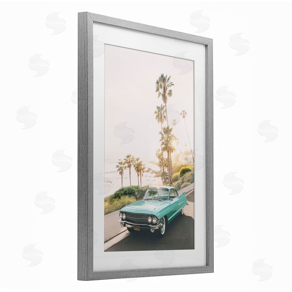 Sisi and Seb Sunlit Malibu Classic Gray Framed Print Under Glass Art