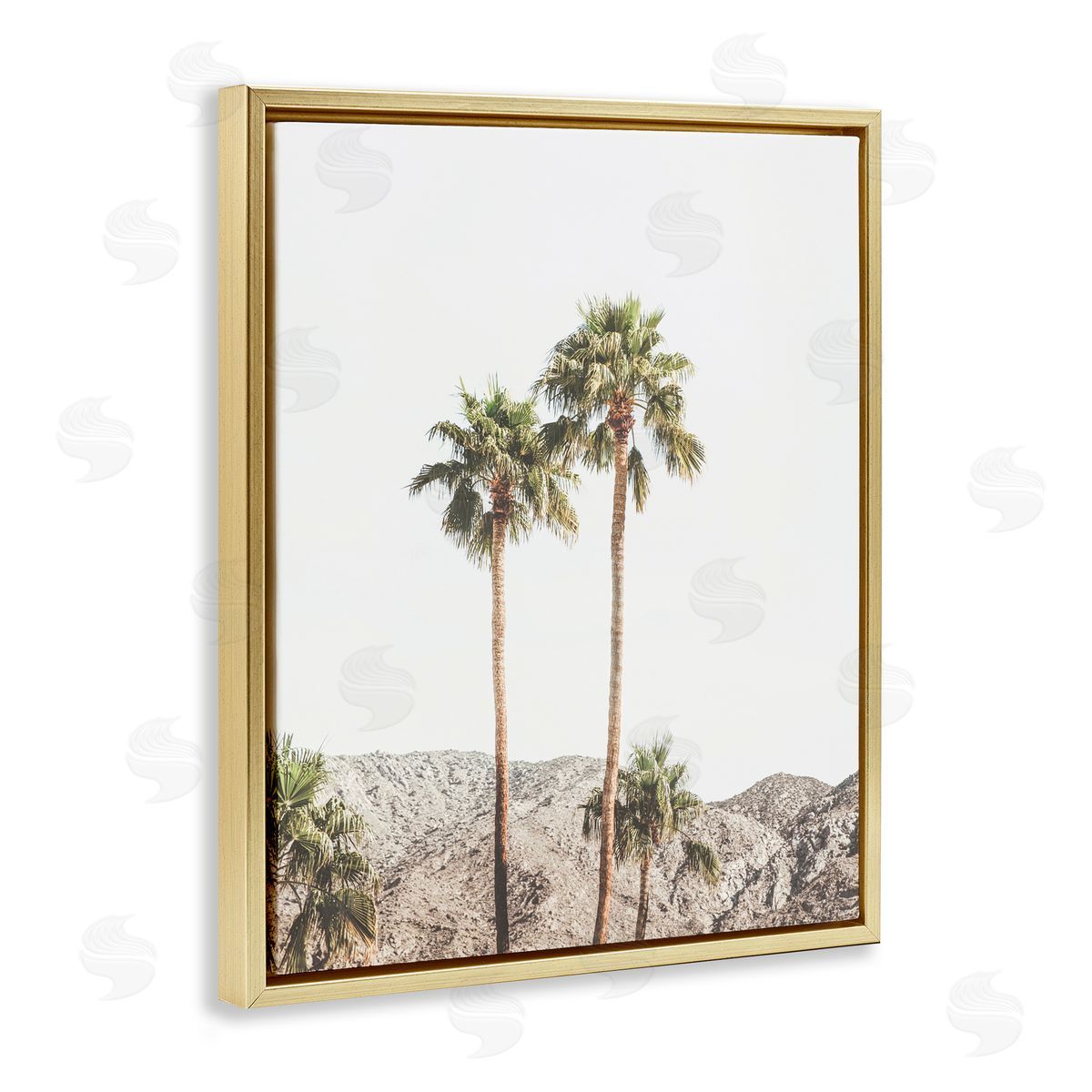 Sisi and Seb Palm Springs Looming Trees Gold Floating Frame Canvas Art Print
