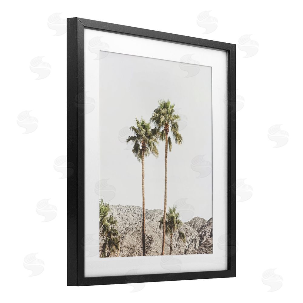 Sisi and Seb Palm Springs Looming Trees Black Framed Print Under Glass Art