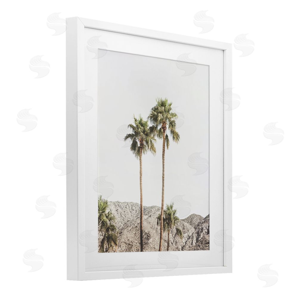 Sisi and Seb Palm Springs Looming Trees White Framed Print Under Glass Art
