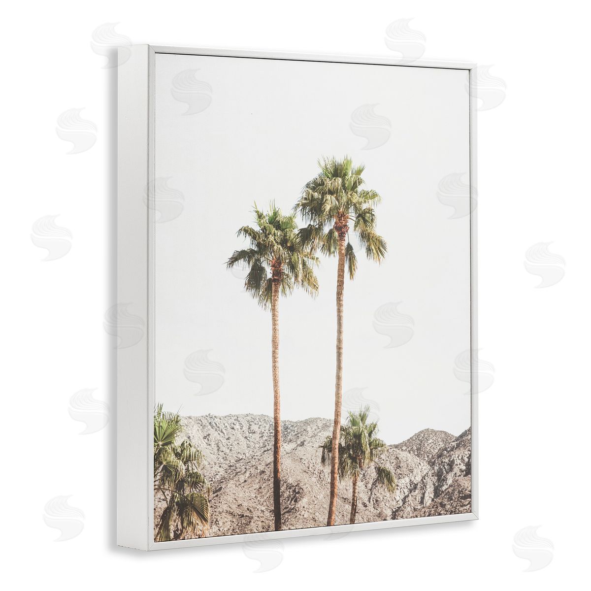 Sisi and Seb Palm Springs Looming Trees White Frame Giclee Art Print