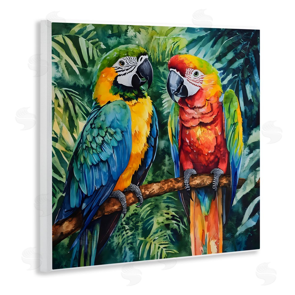 LSR Design Studio Parrot Conversation Perch Wall Plaque Art Print