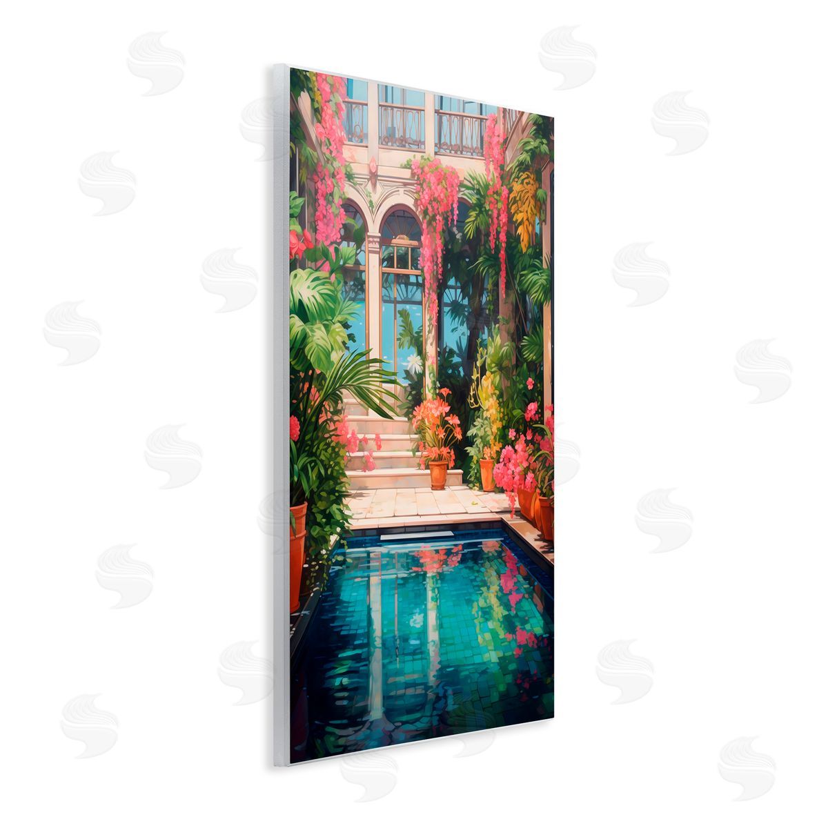 LSR Design Studio Pink Greenhouse Pool Reflection Wall Plaque Art Print