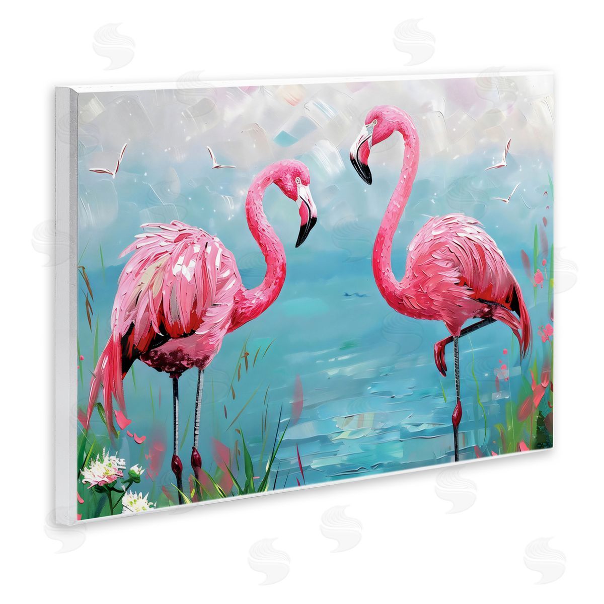 LSR Design Studio Flamingo Lagoon Duo Wall Plaque Art Print