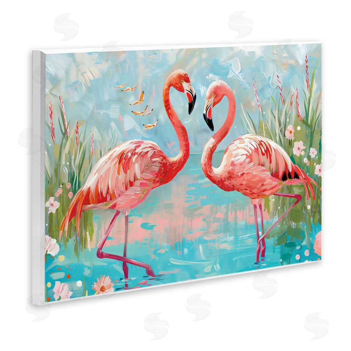 LSR Design Studio Modern Flamingo Love Wall Plaque Art Print