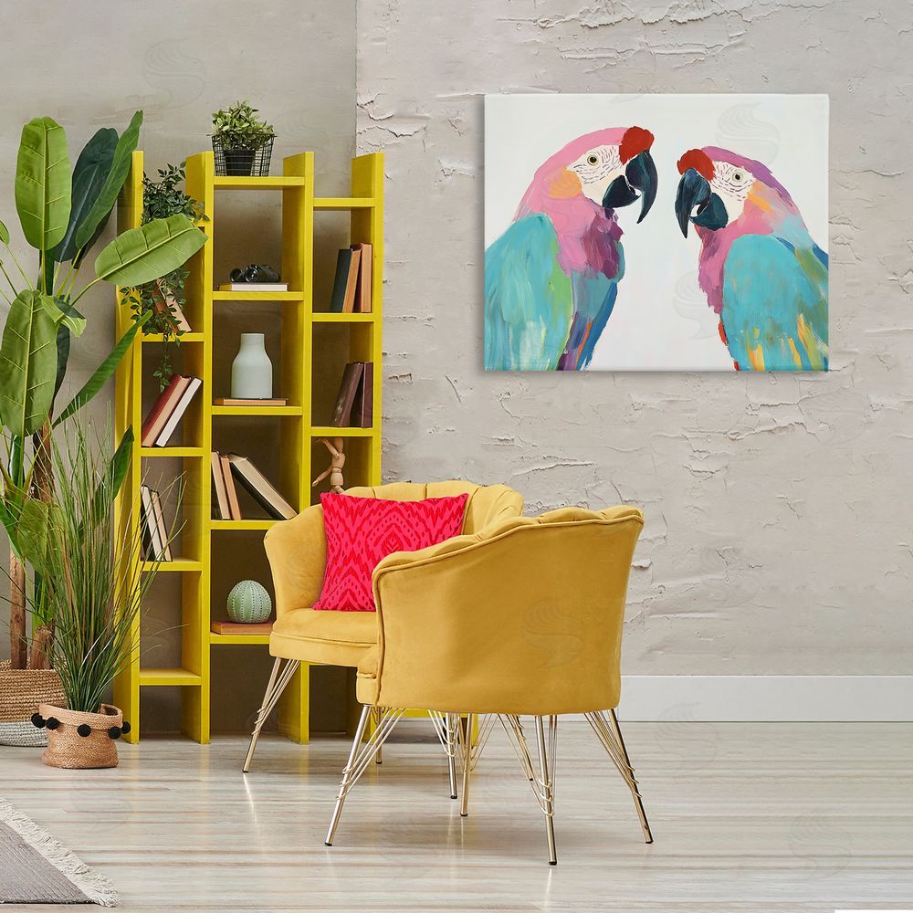 Sisi and Seb Exotic Pastel Macaws Printed Wall Art in Room