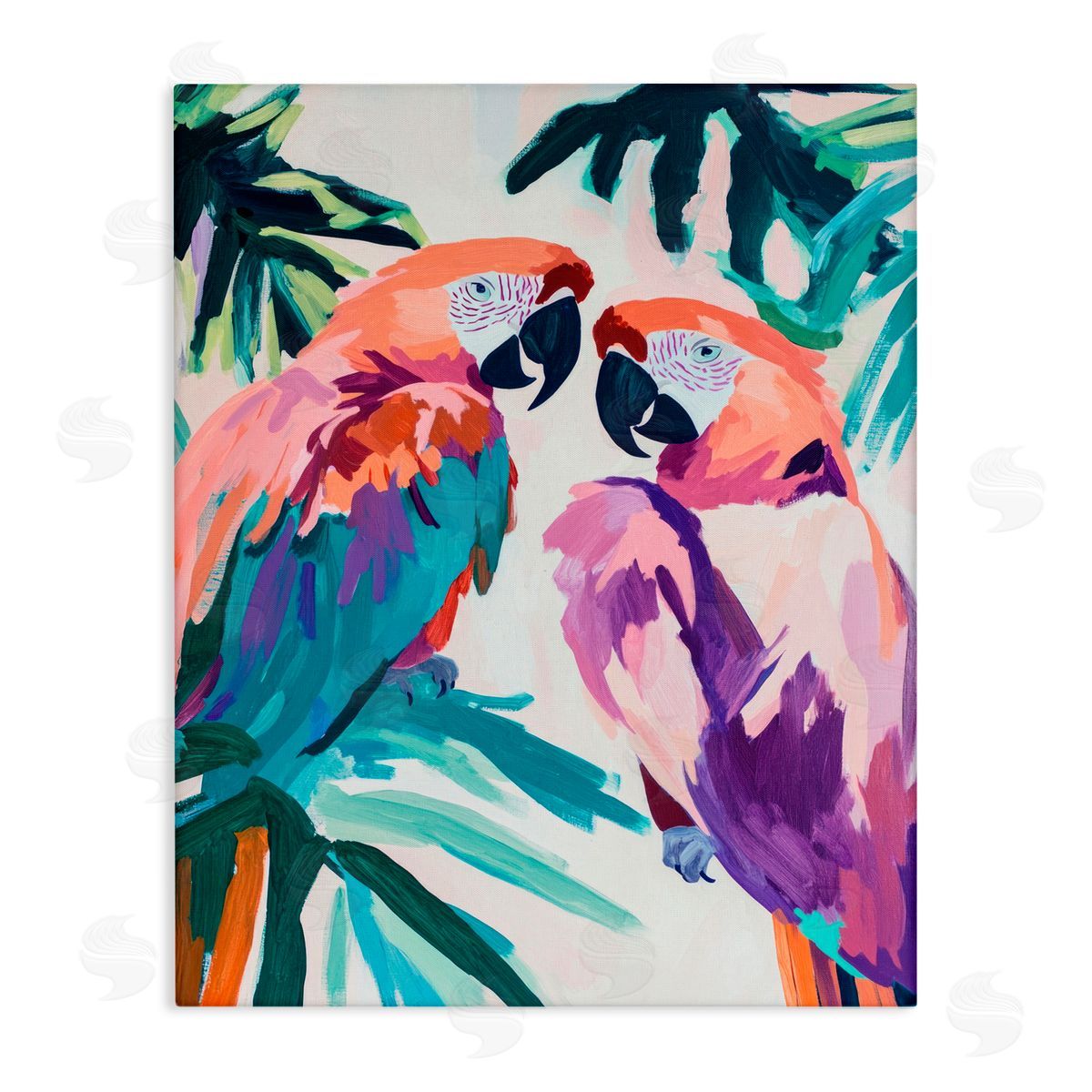 Sisi and Seb Tropical Paradise Macaws Canvas Wall Art Print