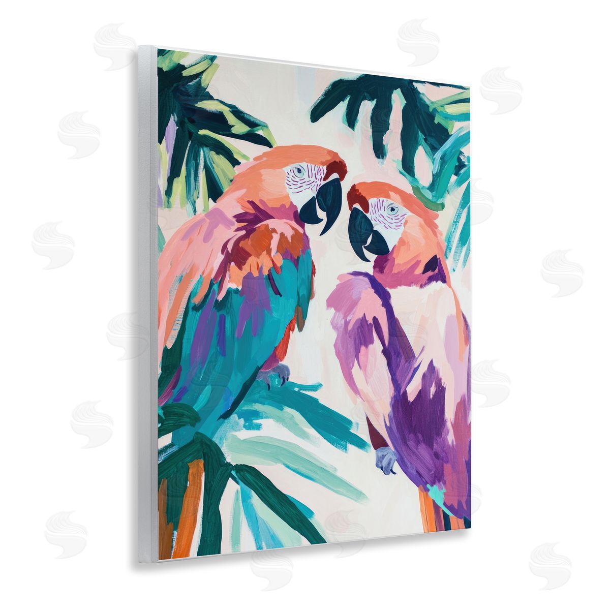 Sisi and Seb Tropical Paradise Macaws Wall Plaque Art Print