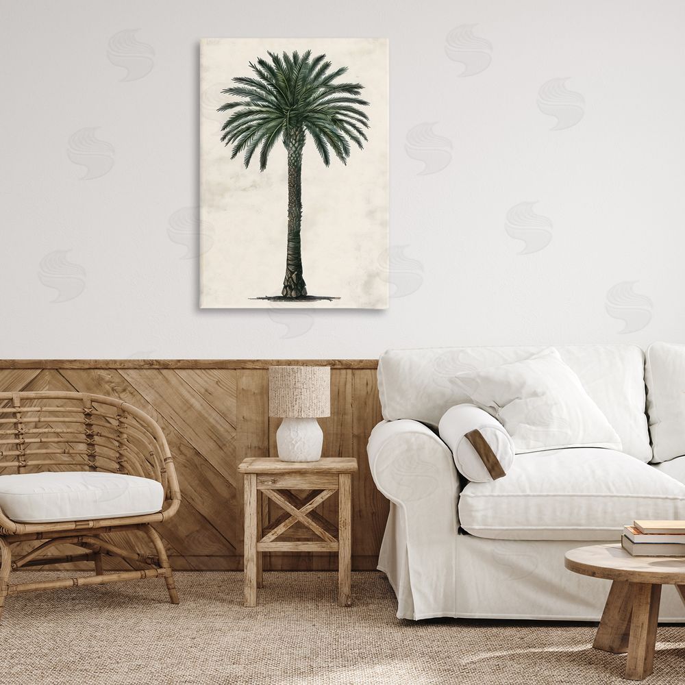 LSR Design Studio Botanical Rounded Palm Tree Printed Wall Art in Room