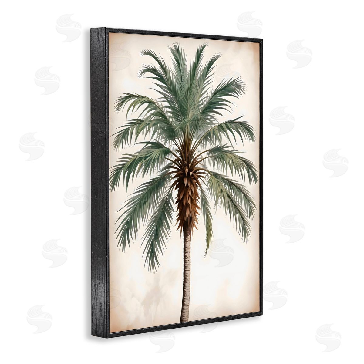 LSR Design Studio Centered Feathered Palm Black Framed Giclee Art Print