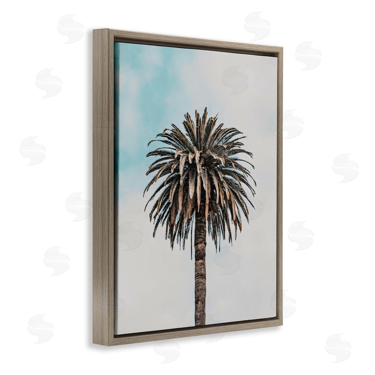LSR Design Studio Centric Elegant Palm Brown Floating Frame Canvas Art Print