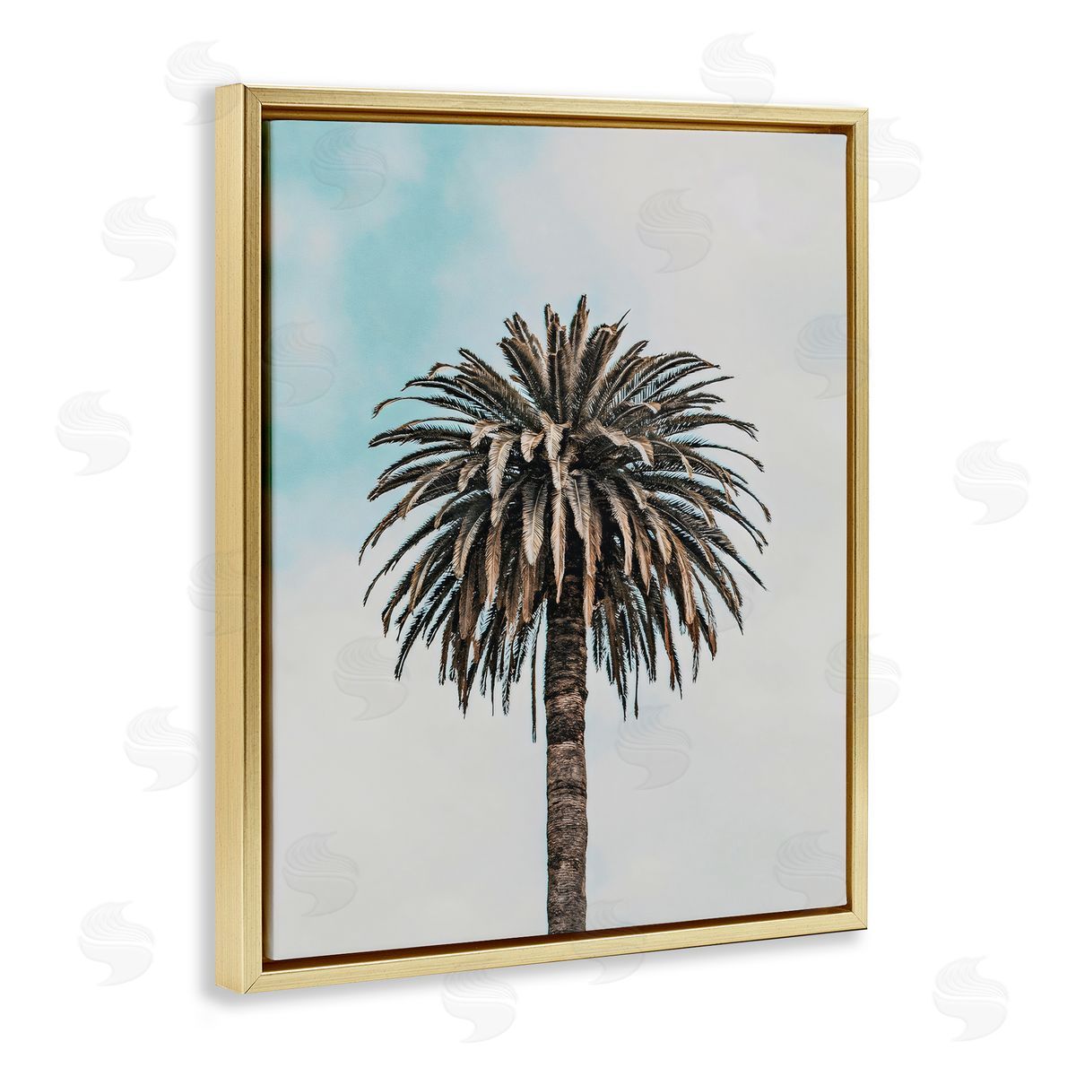 LSR Design Studio Centric Elegant Palm Gold Floating Frame Canvas Art Print