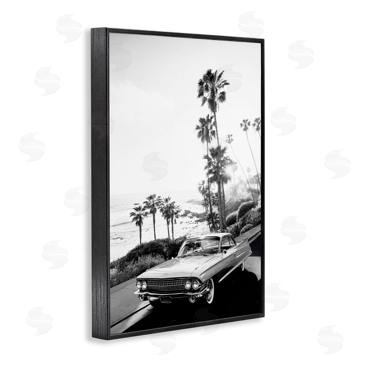 Sisi and Seb Malibu Classic Black & White Black Framed Giclee Art Print
