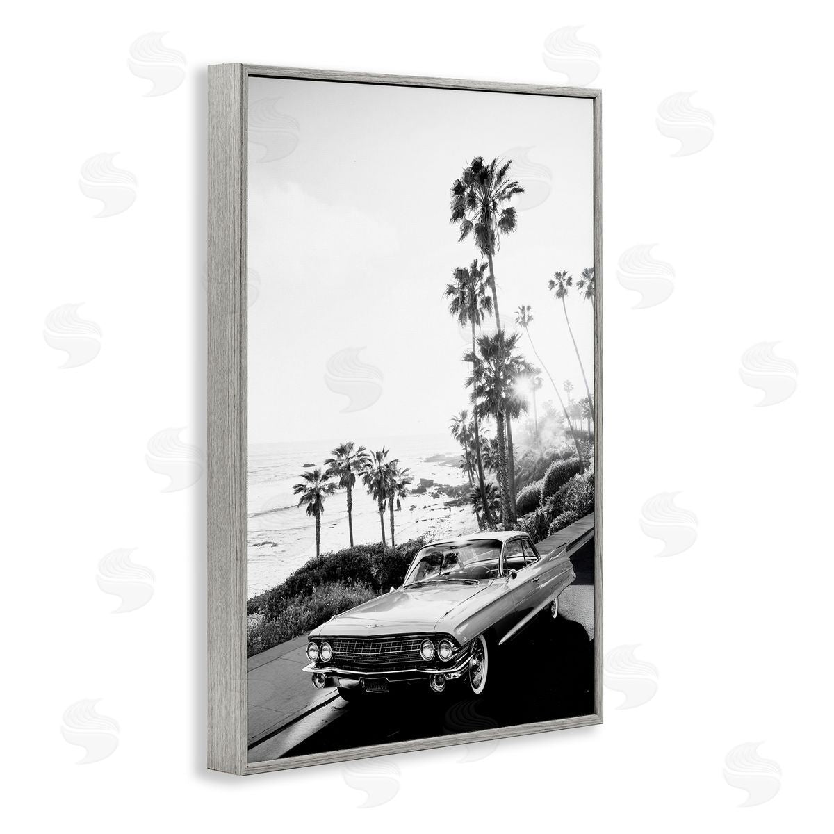 Sisi and Seb Malibu Classic Black & White Gray Framed Giclee Art Print