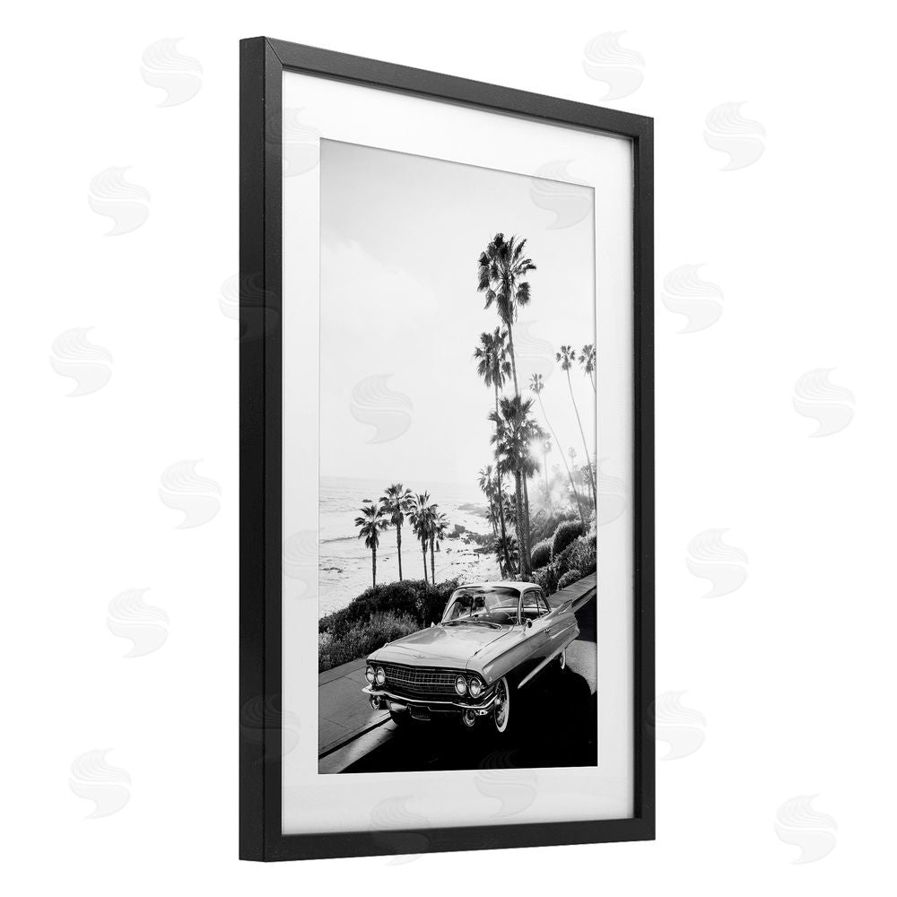 Sisi and Seb Malibu Classic Black & White Black Framed Print Under Glass Art