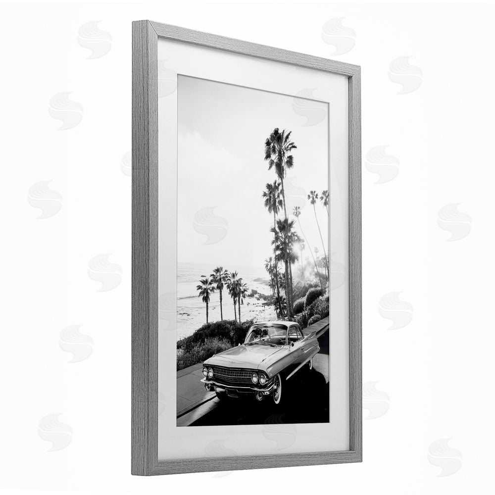 Sisi and Seb Malibu Classic Black & White Gray Framed Print Under Glass Art