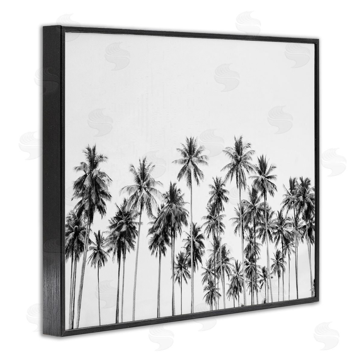 Sisi and Seb Palm Trees Paradise in Monochrome Black Framed Giclee Art Print