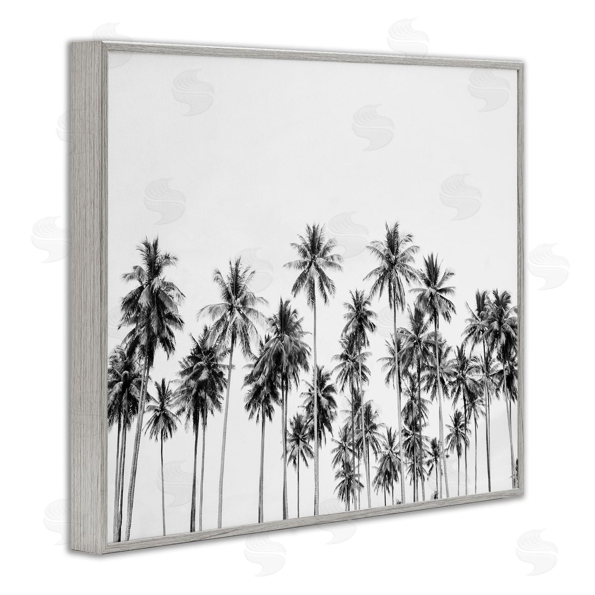 Sisi and Seb Palm Trees Paradise in Monochrome Gray Framed Giclee Art Print