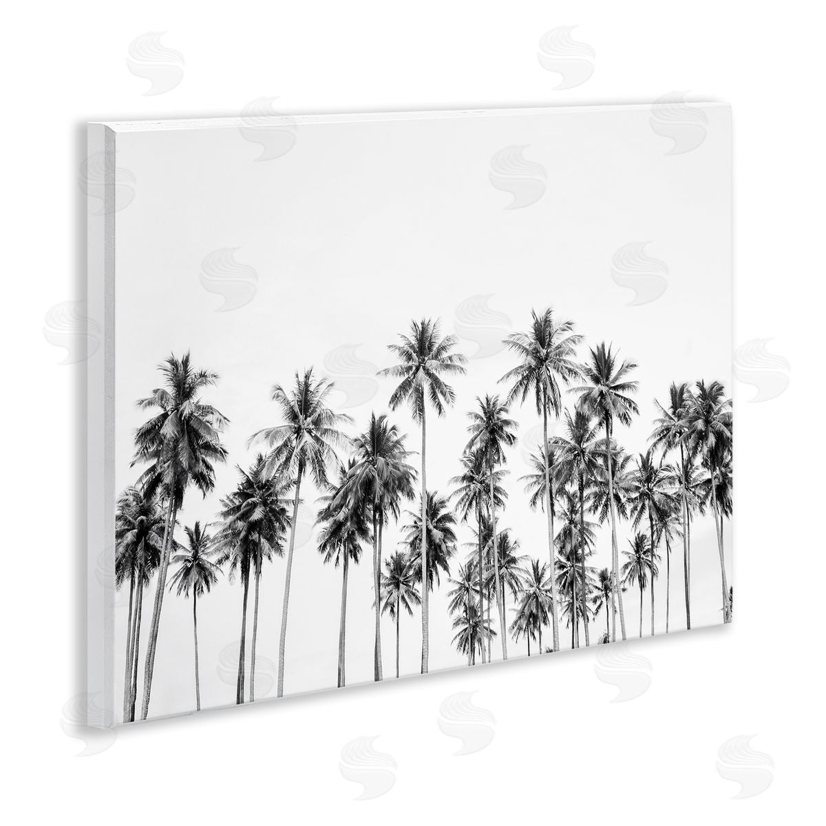 Sisi and Seb Palm Trees Paradise in Monochrome Wall Plaque Art Print