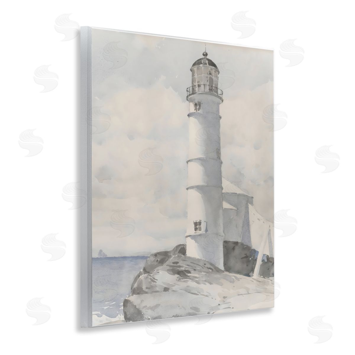 Riley B Soft Vintage Coastal Lighthouse Wall Plaque Art Print