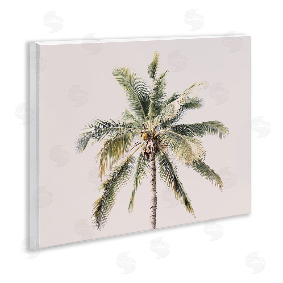 Sisi and Seb Palm Tree Underside on Pink Wall Plaque Art Print