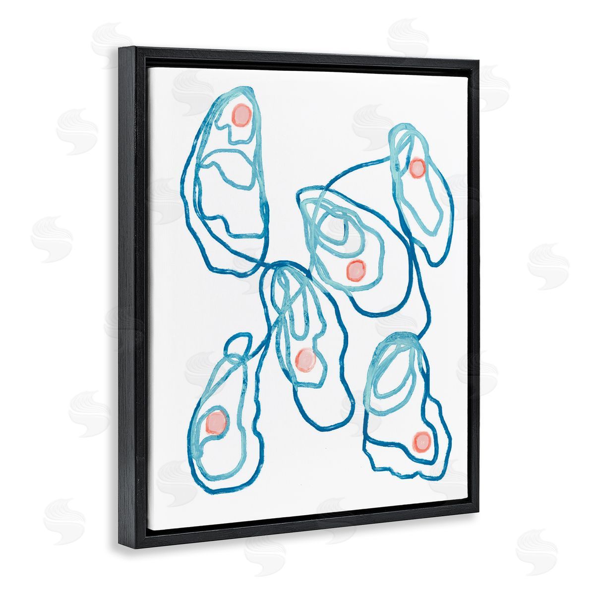 Lil' Rue Minimalist Oyster Outline Canvas Wall Art Print