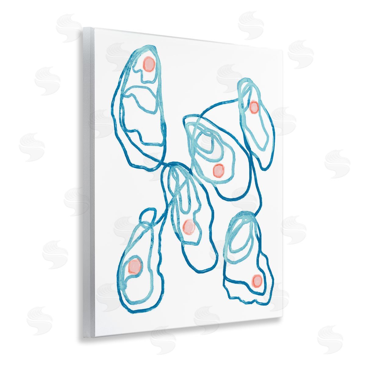 Lil' Rue Minimalist Oyster Outline Canvas Wall Art Print