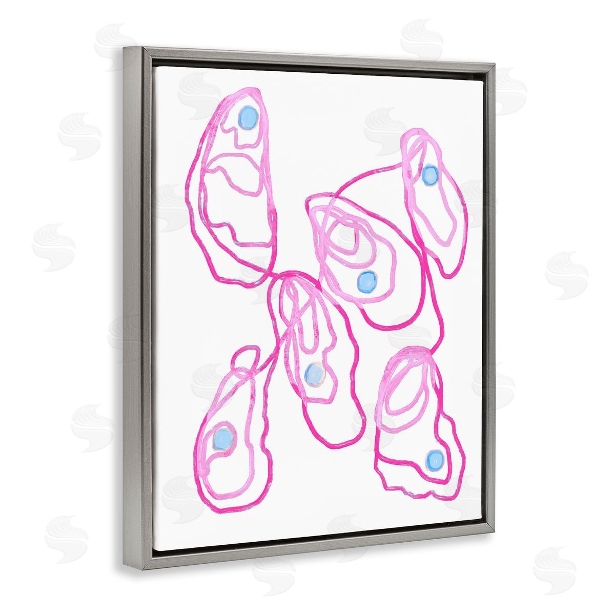 Lil' Rue Minimalist Pink Oysters Canvas Wall Art Print