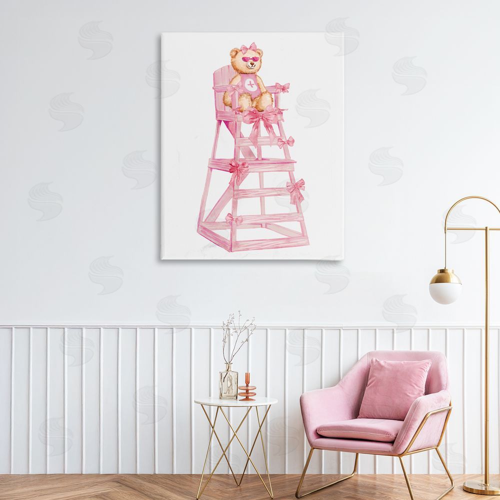 Ziwei Li Teddy Bear Life Guard Printed Wall Art in Room