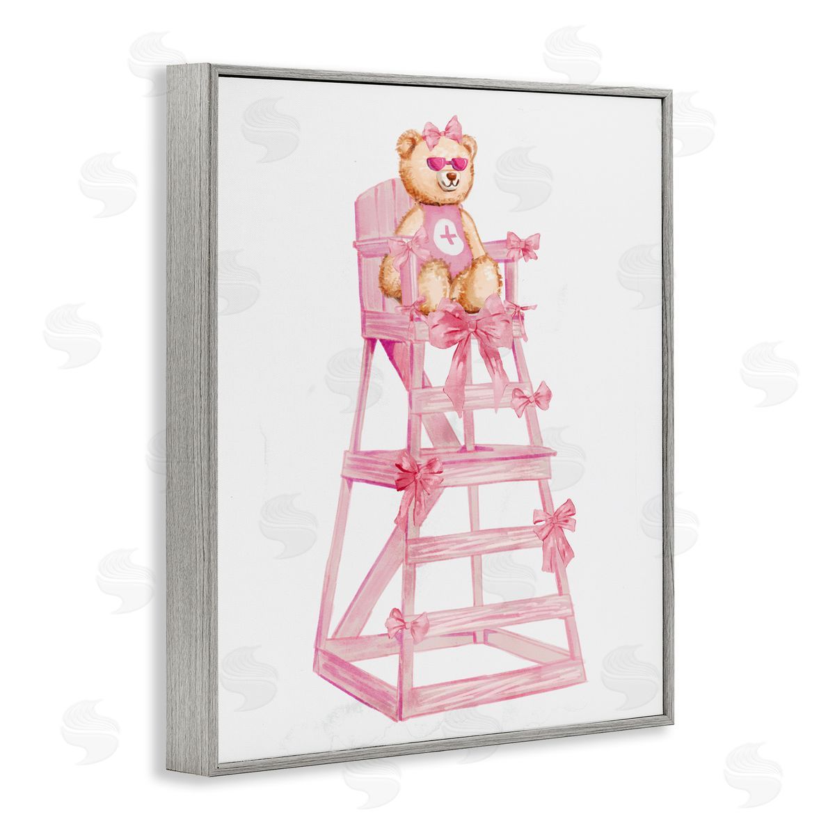 Ziwei Li Teddy Bear Life Guard Gray Framed Giclee Art Print