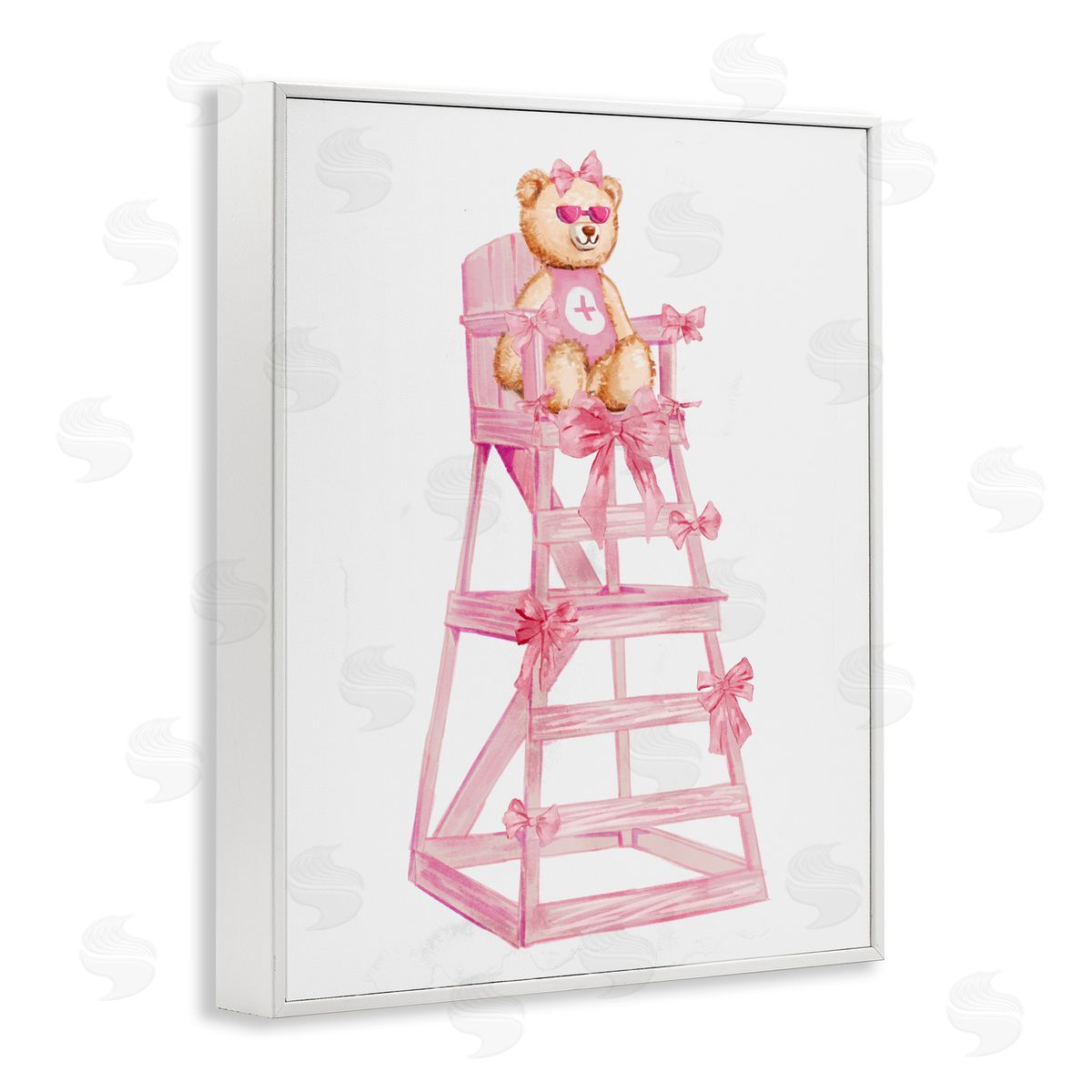 Ziwei Li Teddy Bear Life Guard White Frame Giclee Art Print