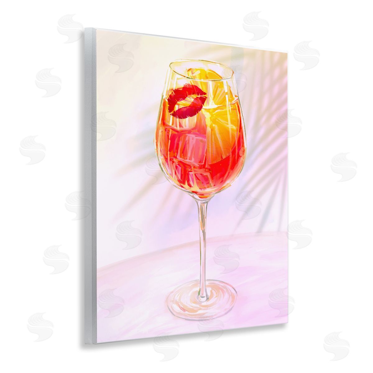 Ziwei Li Summery Citrus Cocktail with Lips Wall Plaque Art Print