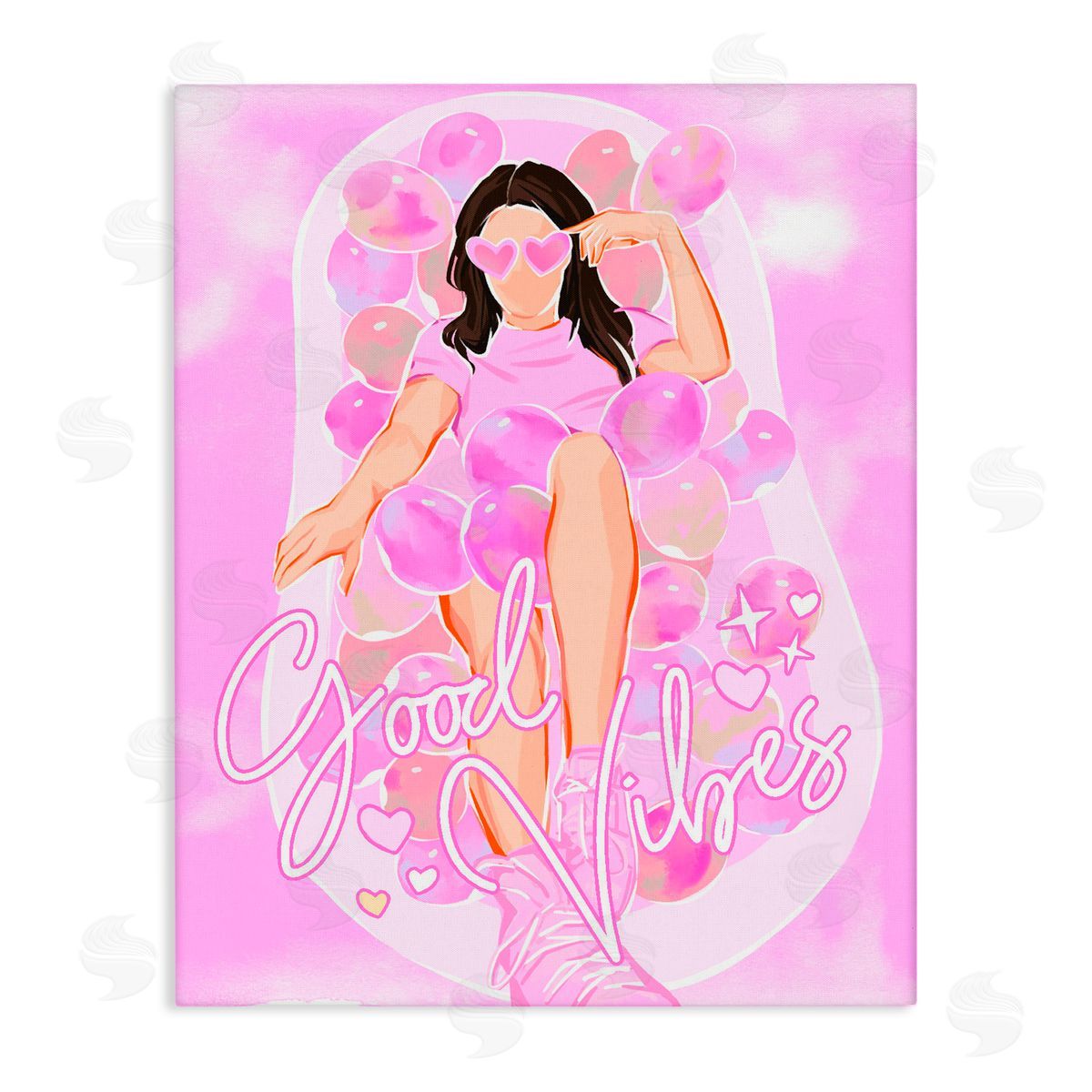 Ziwei Li Good Vibes Glam Bath Canvas Wall Art Print