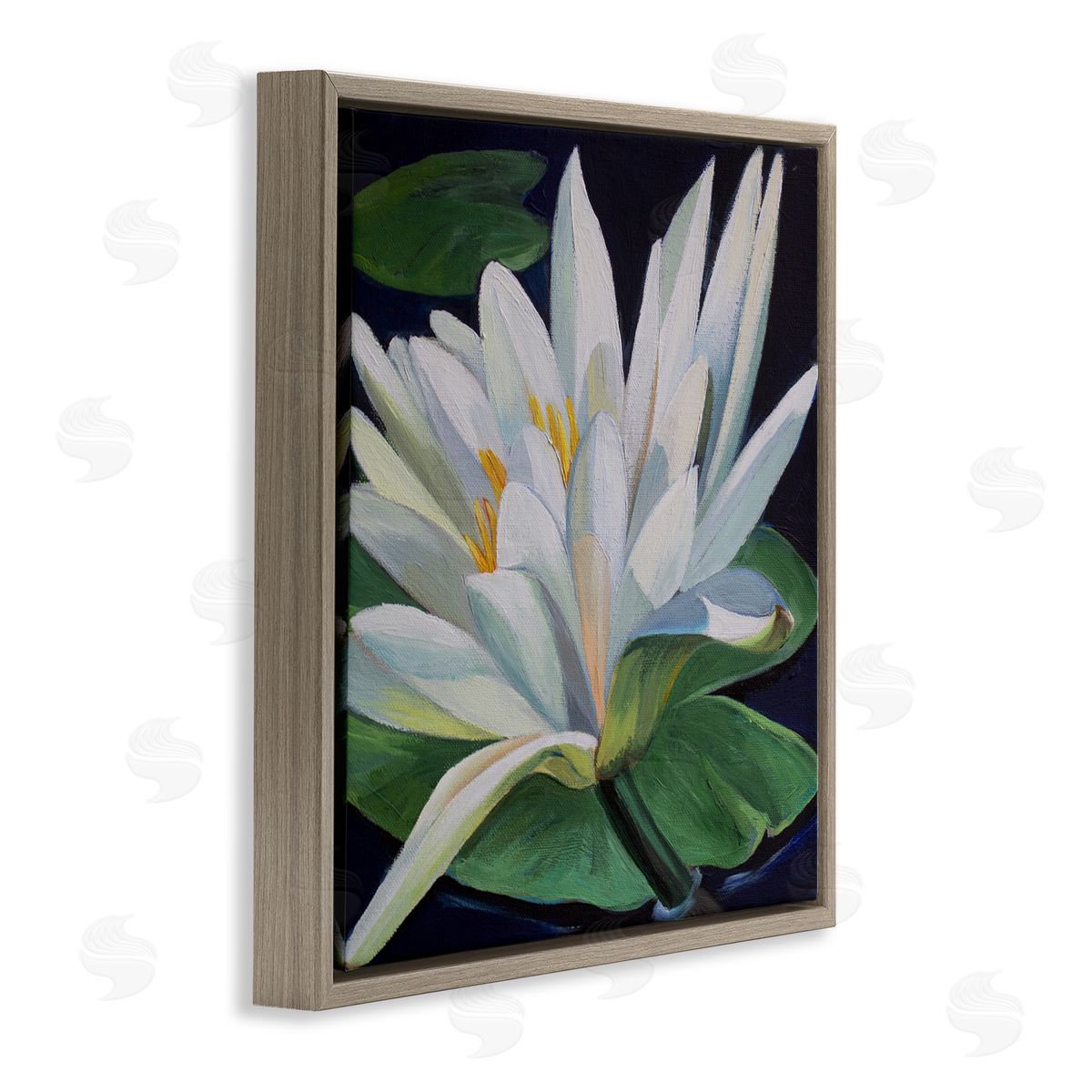 Violeta Vollmer Waterlily Petals on Pond Canvas Wall Art Print