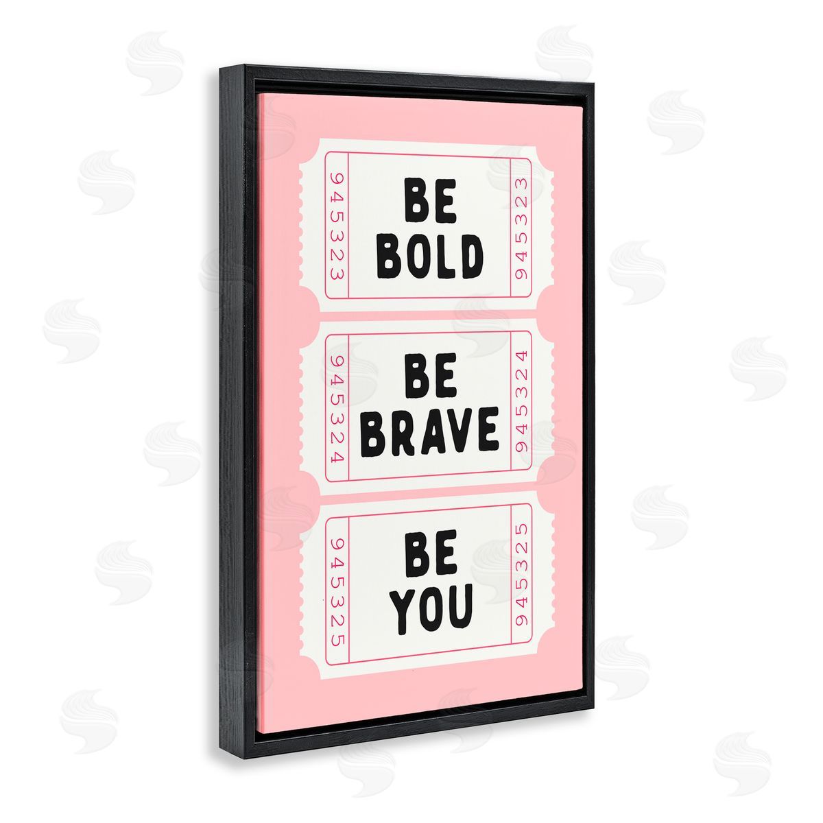 Lettered and Lined Be You Uplifting Tickets Black Floating Frame Canvas Wall Art Print