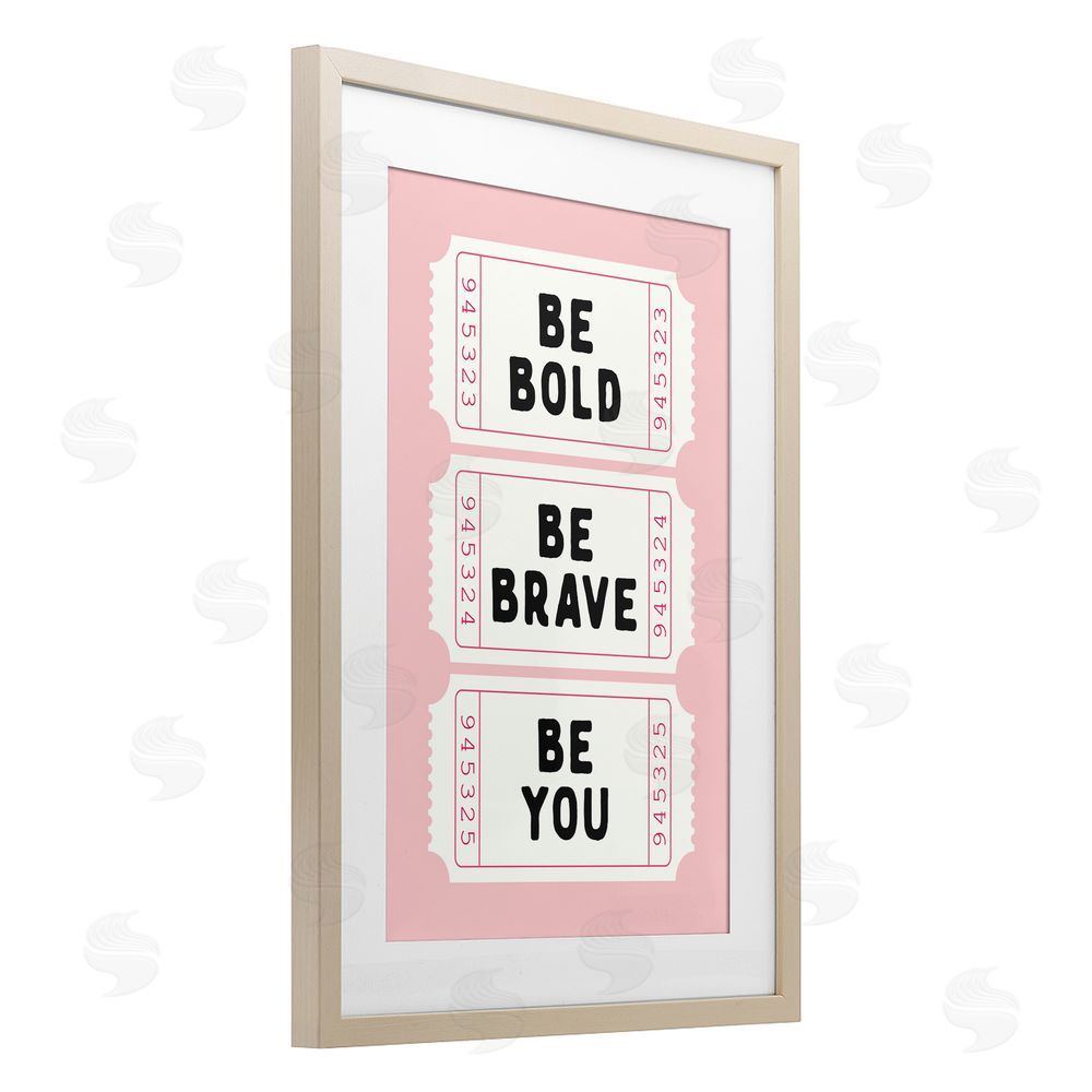 Lettered and Lined Be You Uplifting Tickets Birch Framed Print Under Glass Art