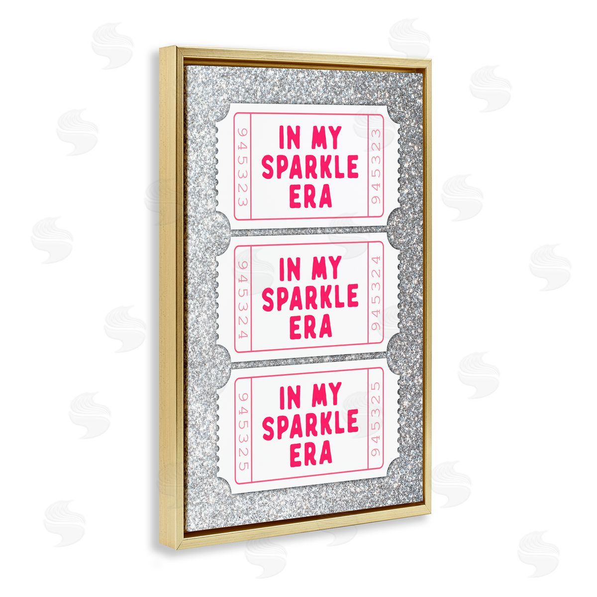 Lettered and Lined My Sparkle Era Ticket Stubs Gold Floating Frame Canvas Art Print