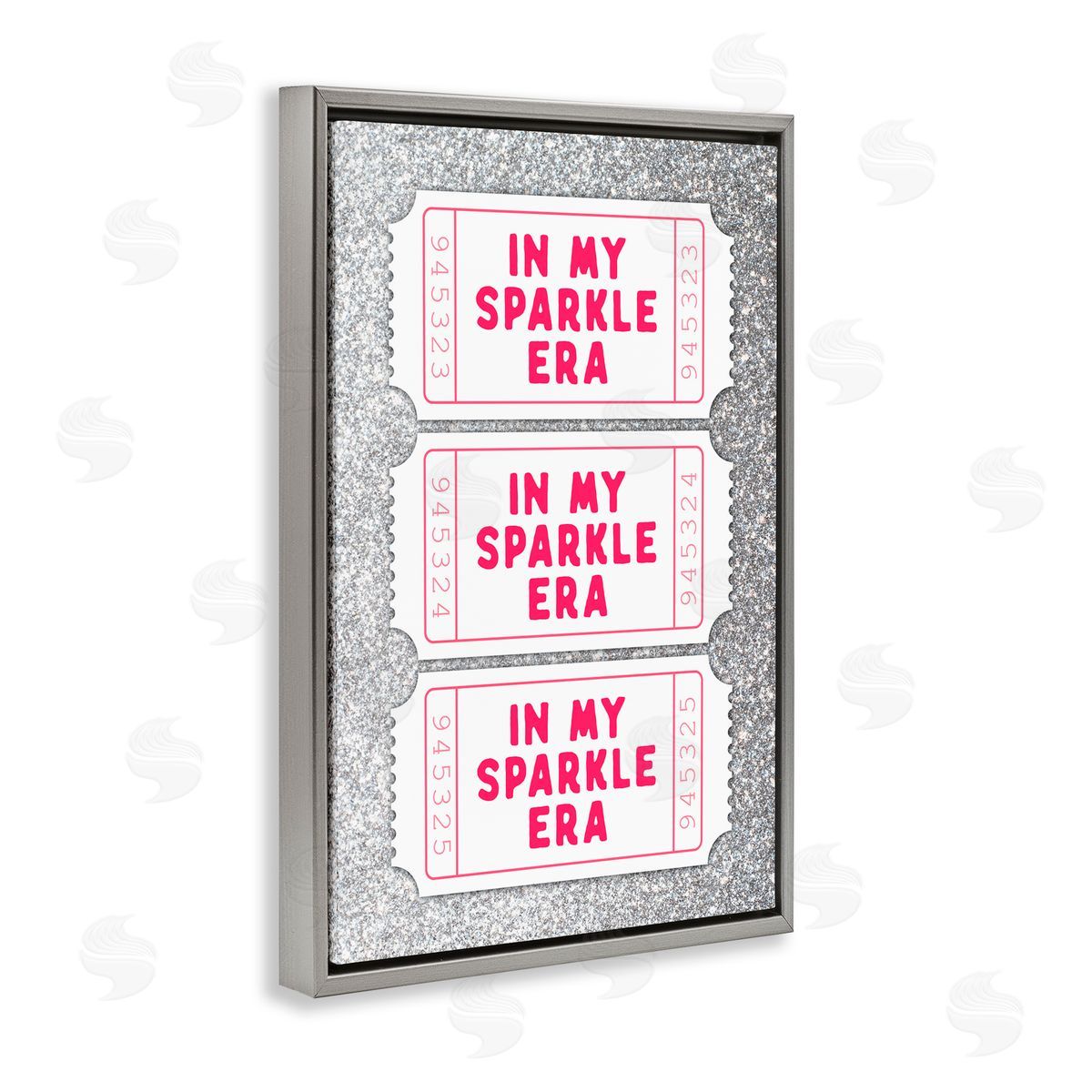 Lettered and Lined My Sparkle Era Ticket Stubs Gray Floating Frame Canvas Art Print