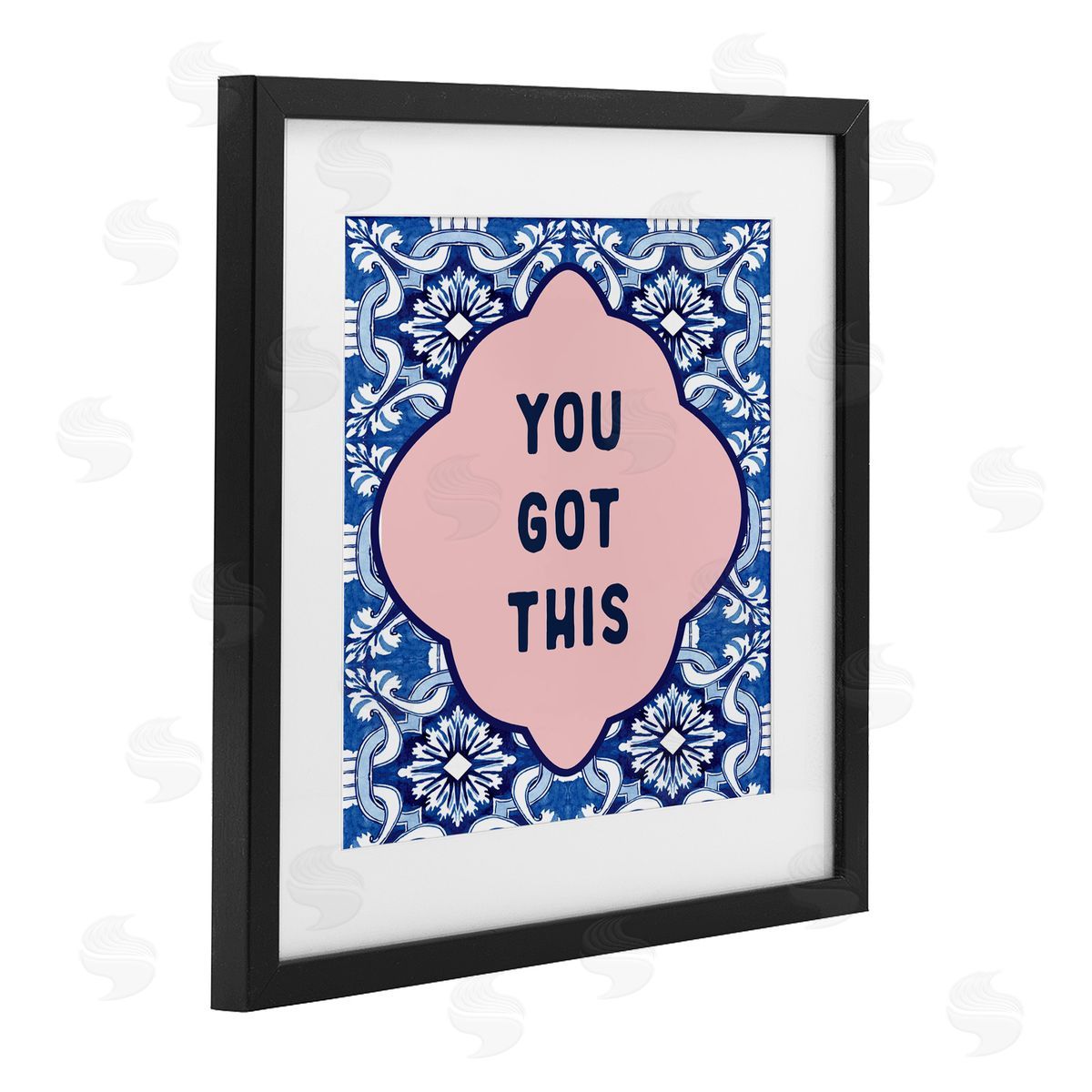 Lettered and Lined You Got This on Boho Black Framed Print Under Glass Art