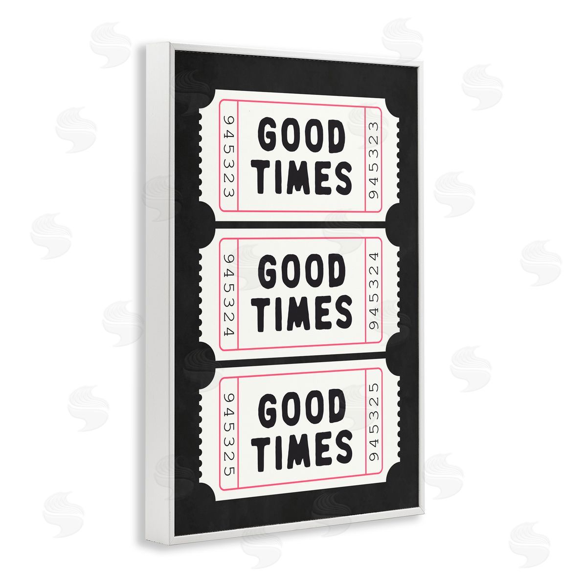 Lettered and Lined Good Times Tickets on Black White Frame Giclee Art Print