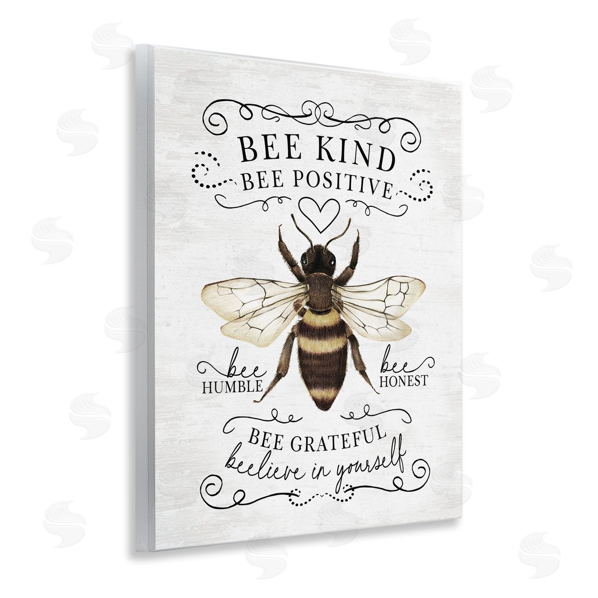 Lettered and Lined Bee Kind & Positive Country Wall Plaque Art Print