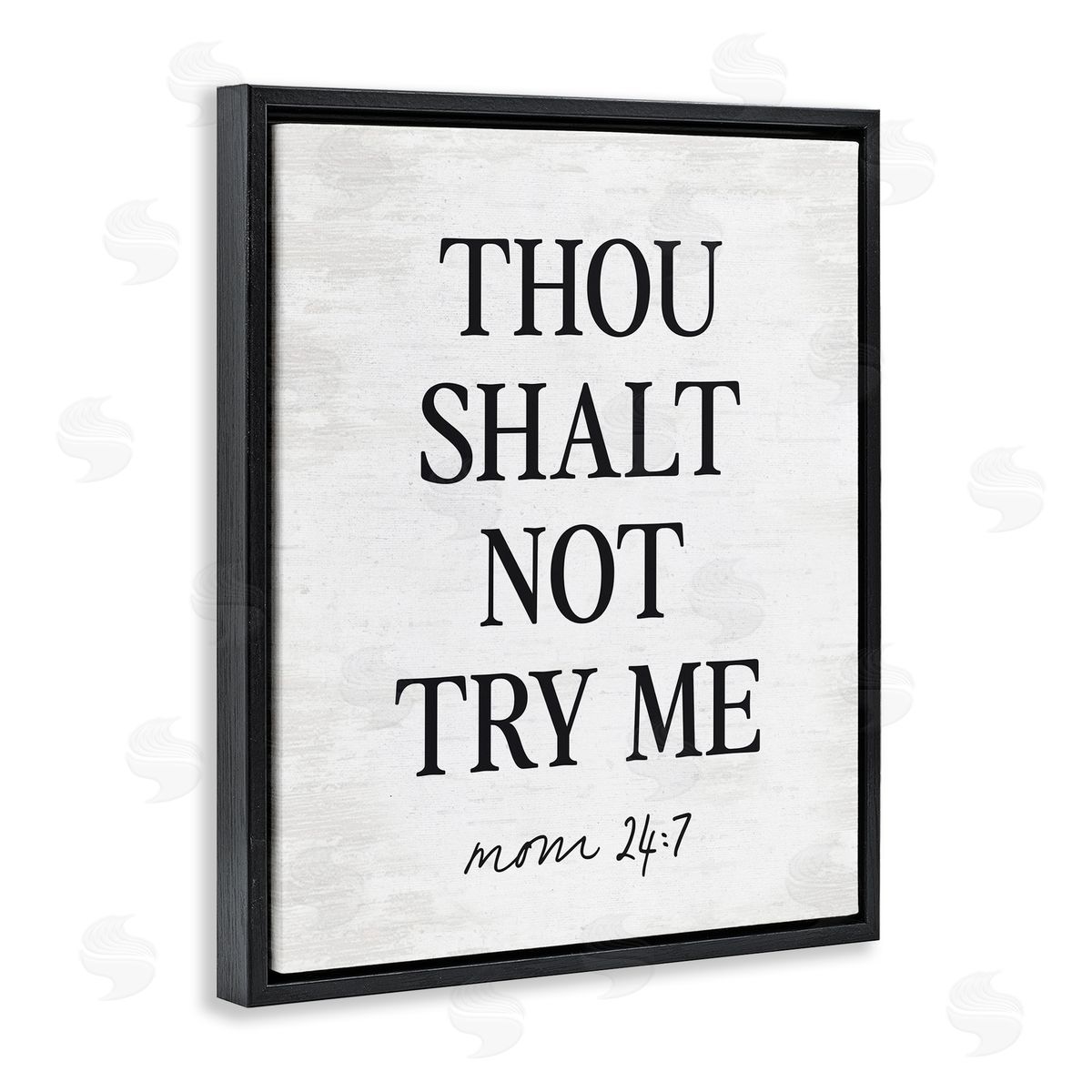 Lettered and Lined Funny Mom Biblical Verse Black Floating Frame Canvas Wall Art Print