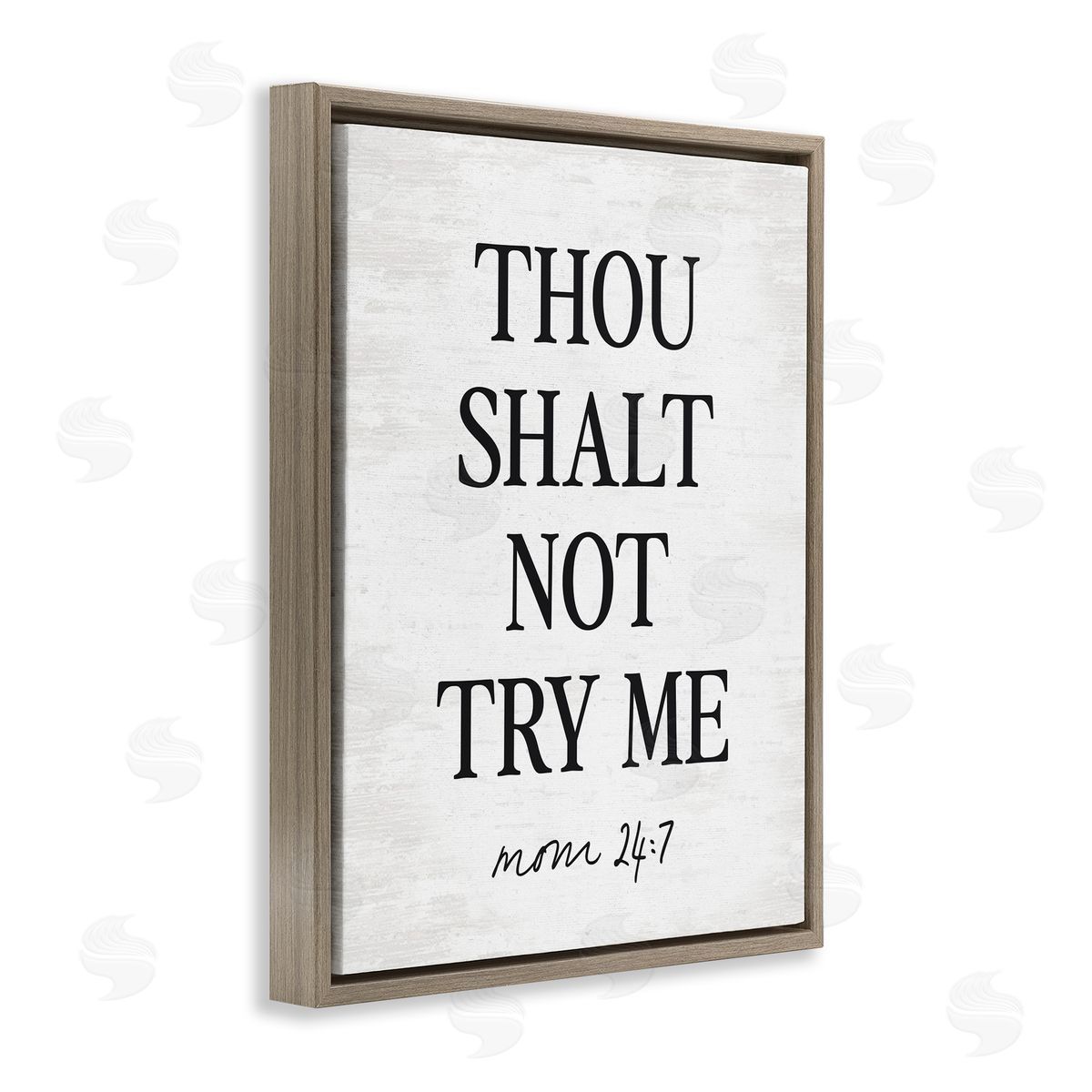 Lettered and Lined Funny Mom Biblical Verse Brown Floating Frame Canvas Art Print