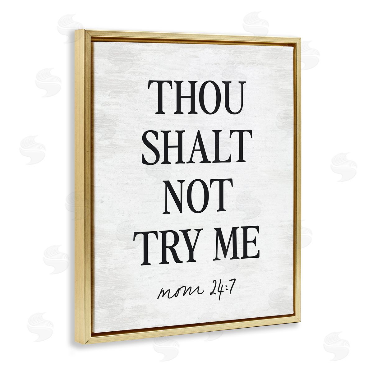 Lettered and Lined Funny Mom Biblical Verse Gold Floating Frame Canvas Art Print