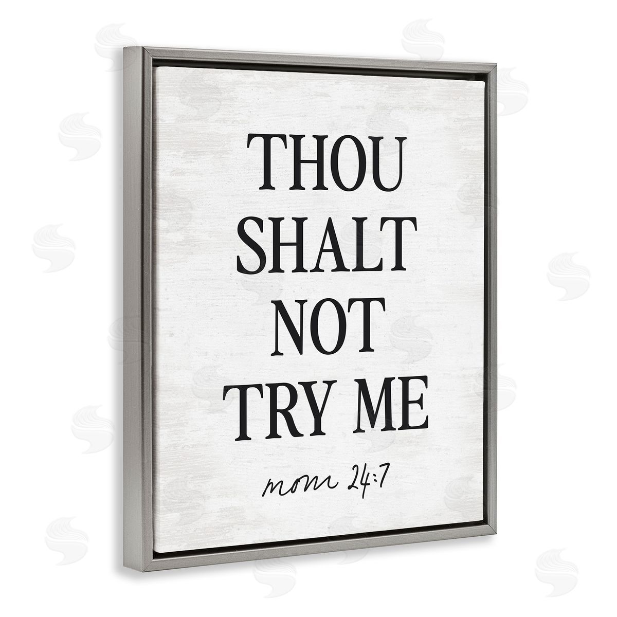Lettered and Lined Funny Mom Biblical Verse Gray Floating Frame Canvas Art Print