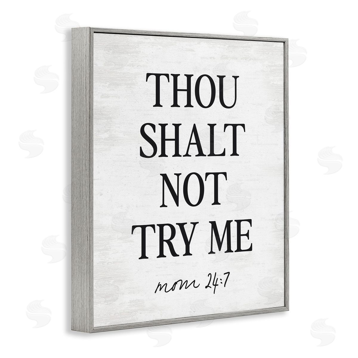 Lettered and Lined Funny Mom Biblical Verse Gray Framed Giclee Art Print