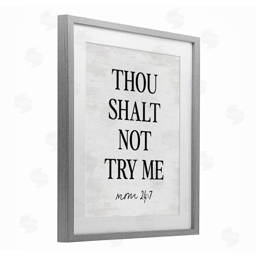 Lettered and Lined Funny Mom Biblical Verse Gray Framed Print Under Glass Art
