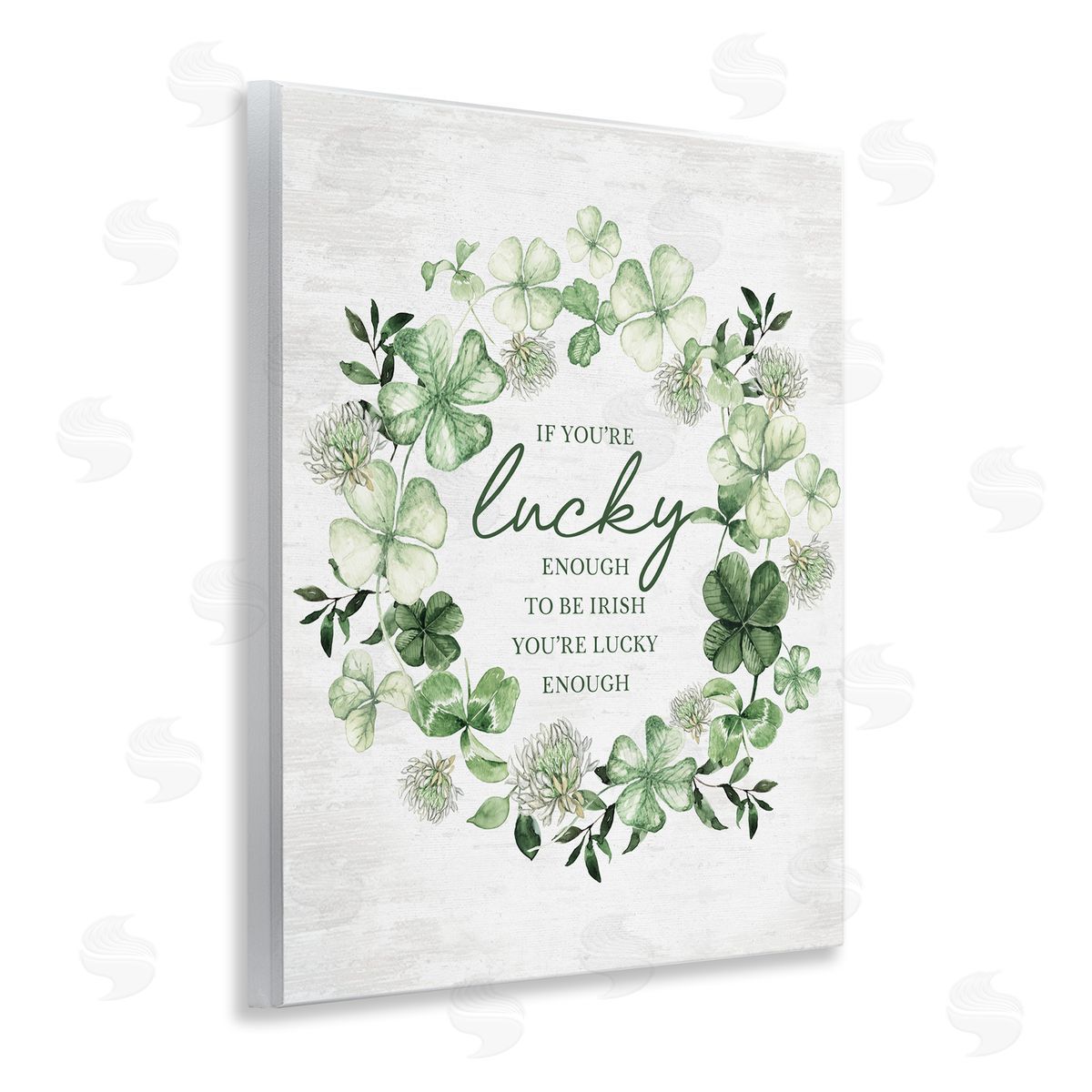 Lettered and Lined Lucky To Be Irish Wreath Wall Plaque Art Print