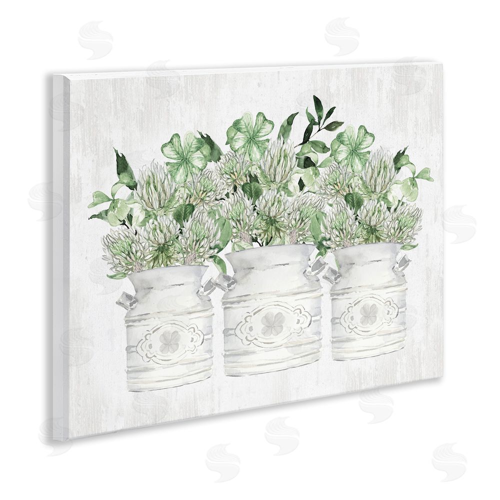 Lettered and Lined Rustic Spring Shamrock Assortments Wall Plaque Art Print