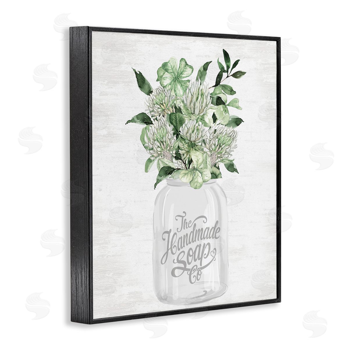 Lettered and Lined Spring Botanicals Handmade Soap Black Framed Giclee Art Print